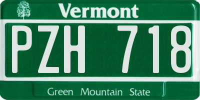 VT license plate PZH718