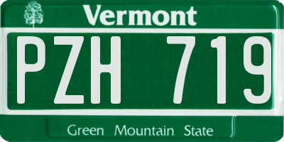 VT license plate PZH719