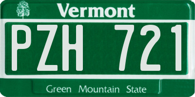 VT license plate PZH721