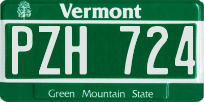 VT license plate PZH724