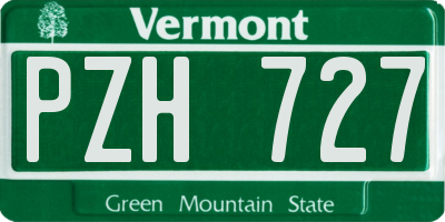 VT license plate PZH727
