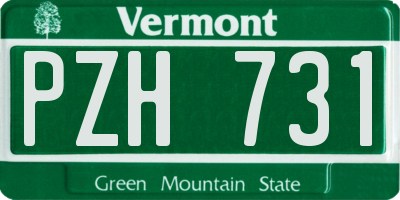 VT license plate PZH731