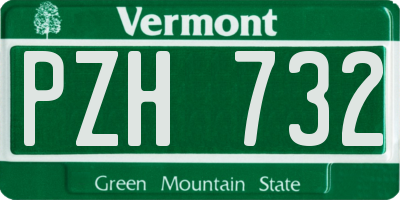 VT license plate PZH732