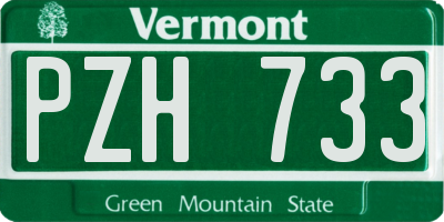 VT license plate PZH733
