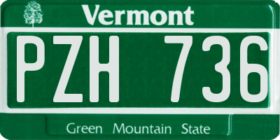 VT license plate PZH736