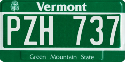 VT license plate PZH737