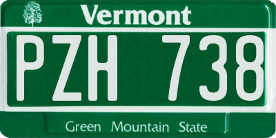 VT license plate PZH738