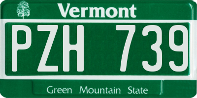 VT license plate PZH739