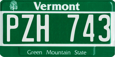 VT license plate PZH743