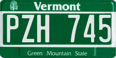 VT license plate PZH745