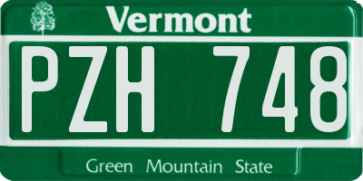 VT license plate PZH748