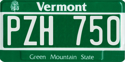VT license plate PZH750