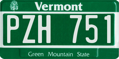 VT license plate PZH751