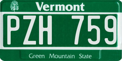 VT license plate PZH759