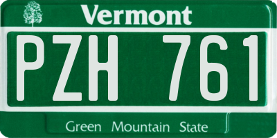 VT license plate PZH761