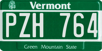 VT license plate PZH764