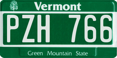 VT license plate PZH766