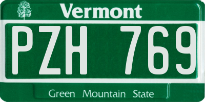 VT license plate PZH769