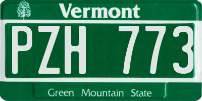 VT license plate PZH773