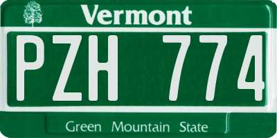 VT license plate PZH774