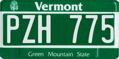 VT license plate PZH775