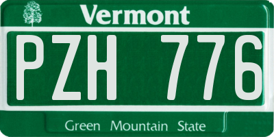 VT license plate PZH776