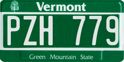VT license plate PZH779