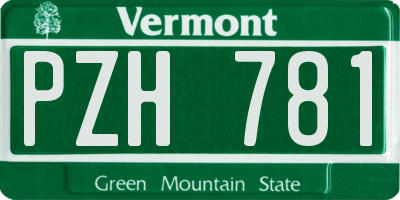 VT license plate PZH781