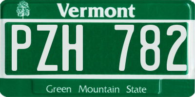 VT license plate PZH782
