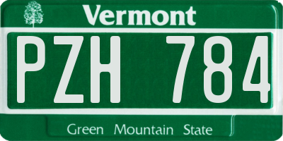 VT license plate PZH784