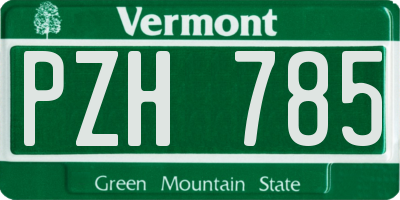 VT license plate PZH785