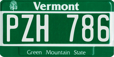 VT license plate PZH786