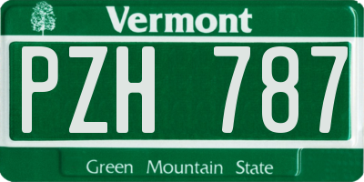 VT license plate PZH787