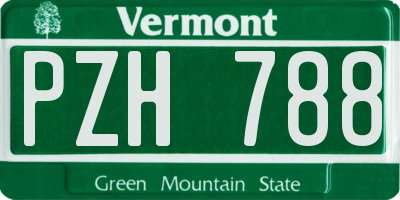 VT license plate PZH788