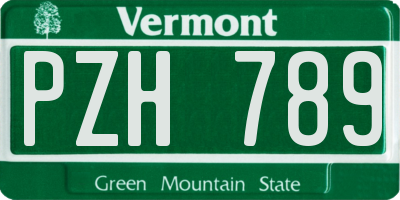 VT license plate PZH789