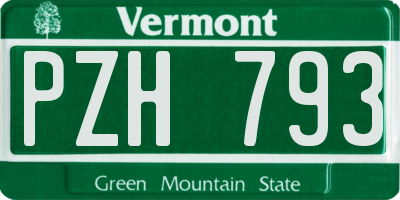 VT license plate PZH793