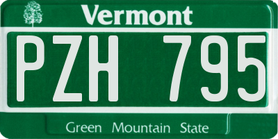 VT license plate PZH795