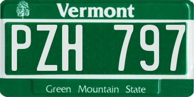 VT license plate PZH797