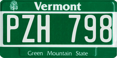 VT license plate PZH798