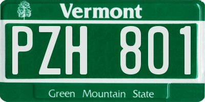 VT license plate PZH801