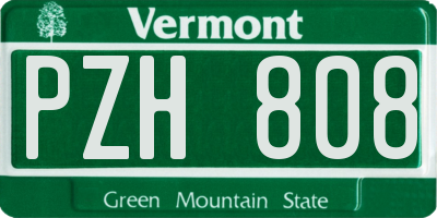 VT license plate PZH808
