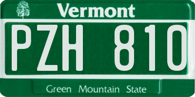VT license plate PZH810