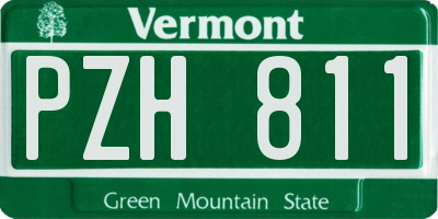 VT license plate PZH811