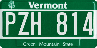 VT license plate PZH814