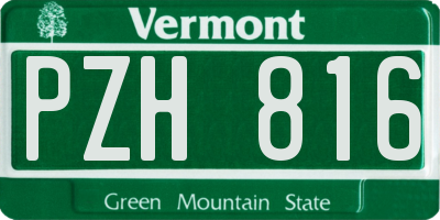 VT license plate PZH816