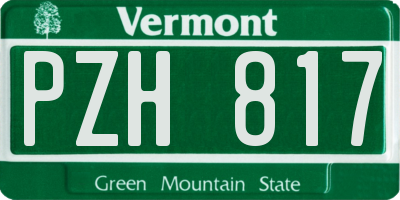 VT license plate PZH817