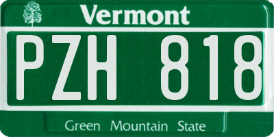 VT license plate PZH818