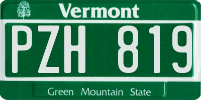 VT license plate PZH819