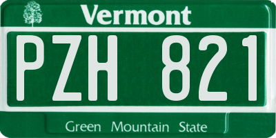 VT license plate PZH821