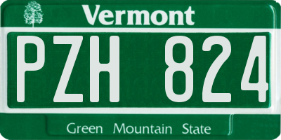 VT license plate PZH824